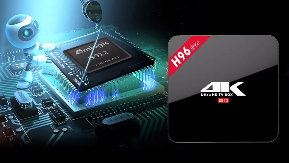 H96 PRO Amlogic S912 Octa core ARM Cortex-A53 2G/16G Android 7,1 ТВ-приемник с WiFi bt4.0 2,4 г/5,8 Г H.265 4 K плеер