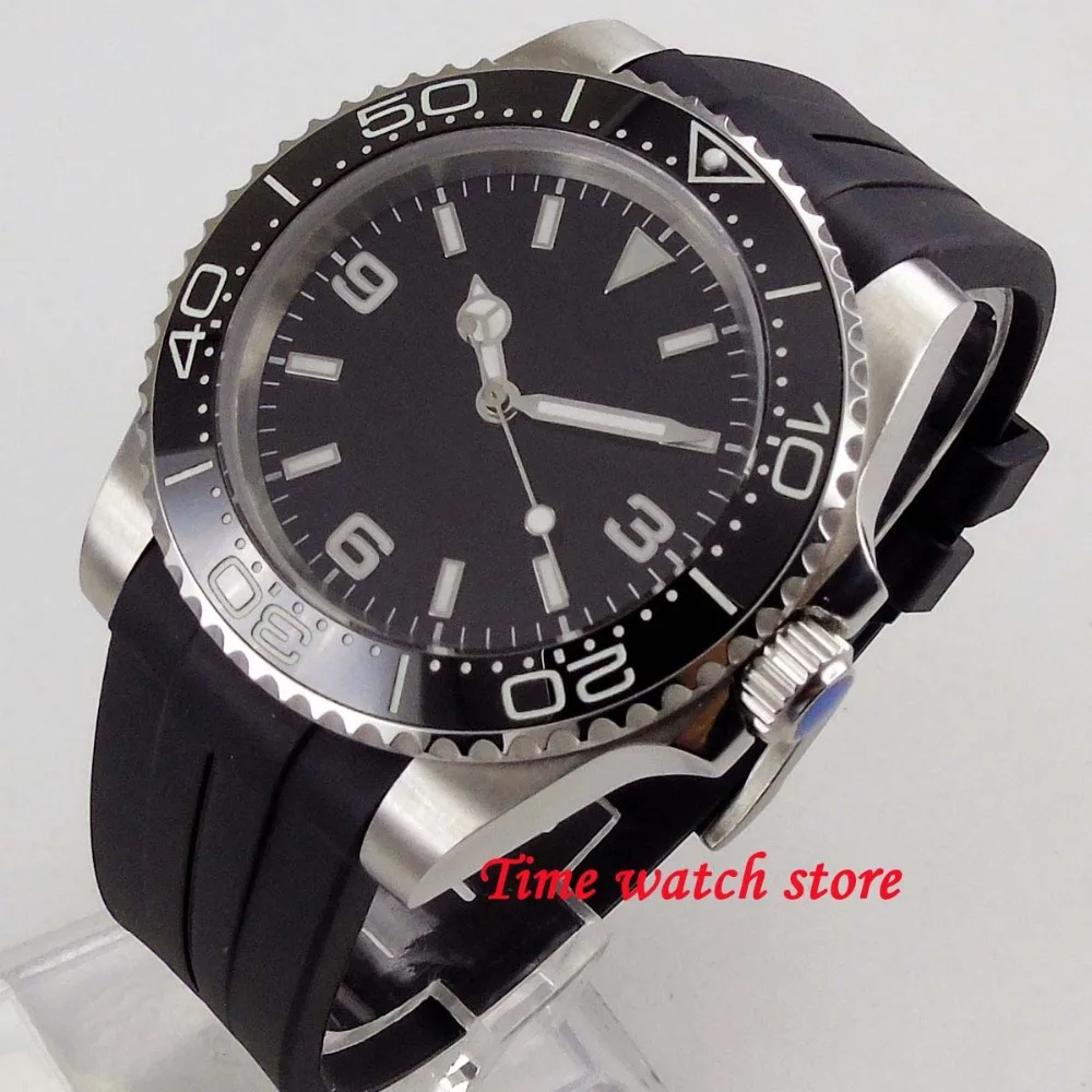Мужские автоматические часы 40 мм Bliger 21 jewels Miyota 8215 черный циферблат