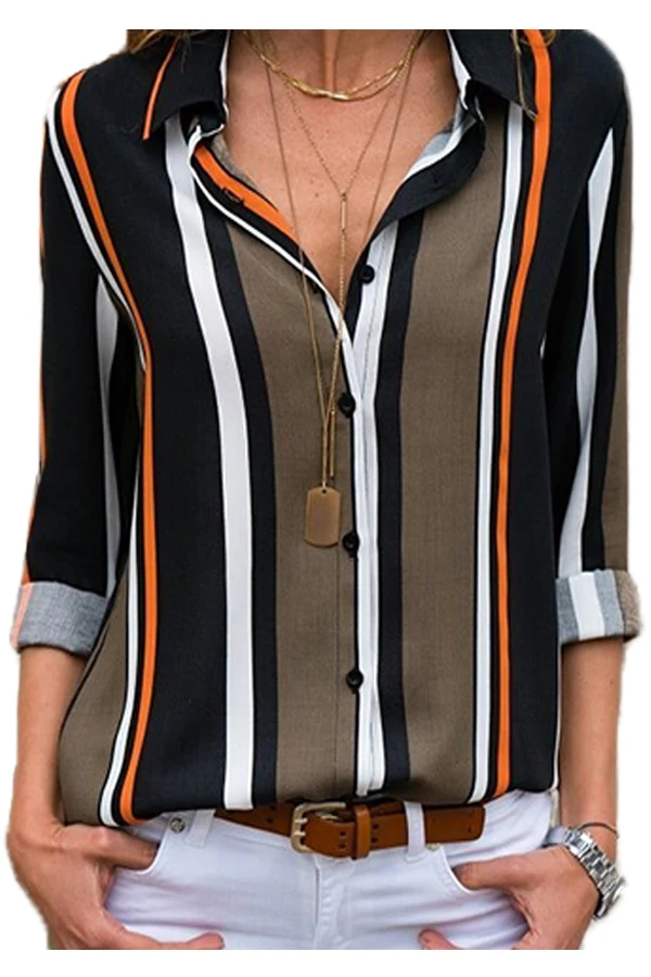 Black-Brown-Striped-Modern-Women-Shirt-LC251389-2-1