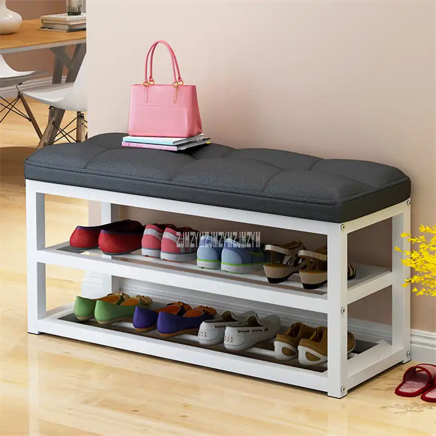 ZCXJ Wooden Shoe Rack Living Room Shoe Storage Stool Simple Change Shoe Bench Modern Shoes