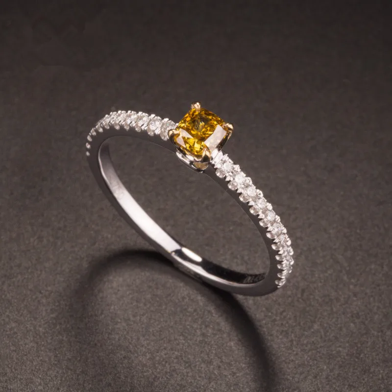 Buyee 925 Silver Classic Wedding Rings Women Simple 5mm Yellow Shiny Zircon Ring for Fashion Jewelry | Украшения и аксессуары