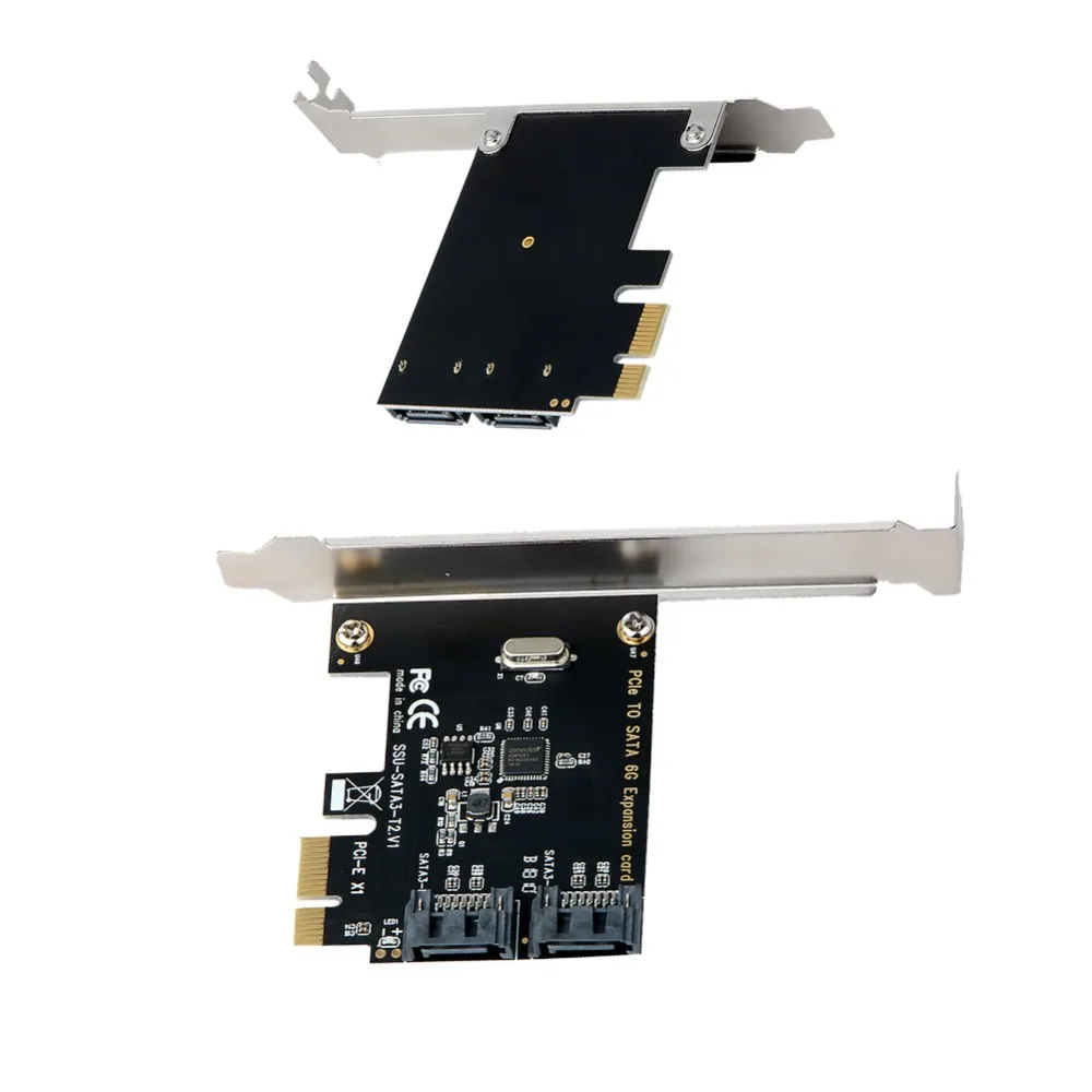 

PCI-E PCI Express to SATA 3.0 Extension Card with Bracket 2-Port SATA III 6Gbps Expansion Adapter Boards for Computer