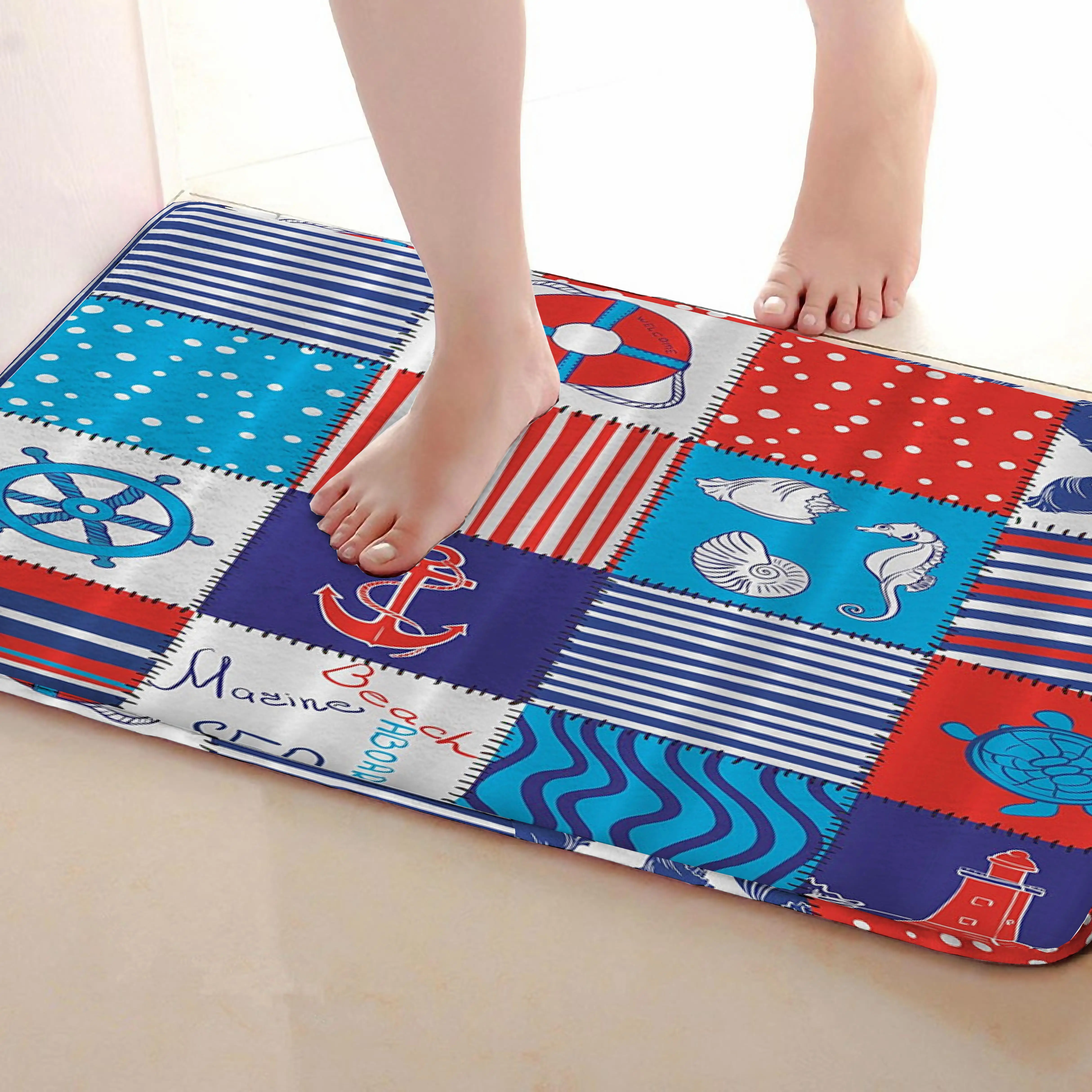 Океан Стиль коврики для улицы, смешной Противоскользящий коврик для ванной, дверные коврики, дверные коврики под входную дверь