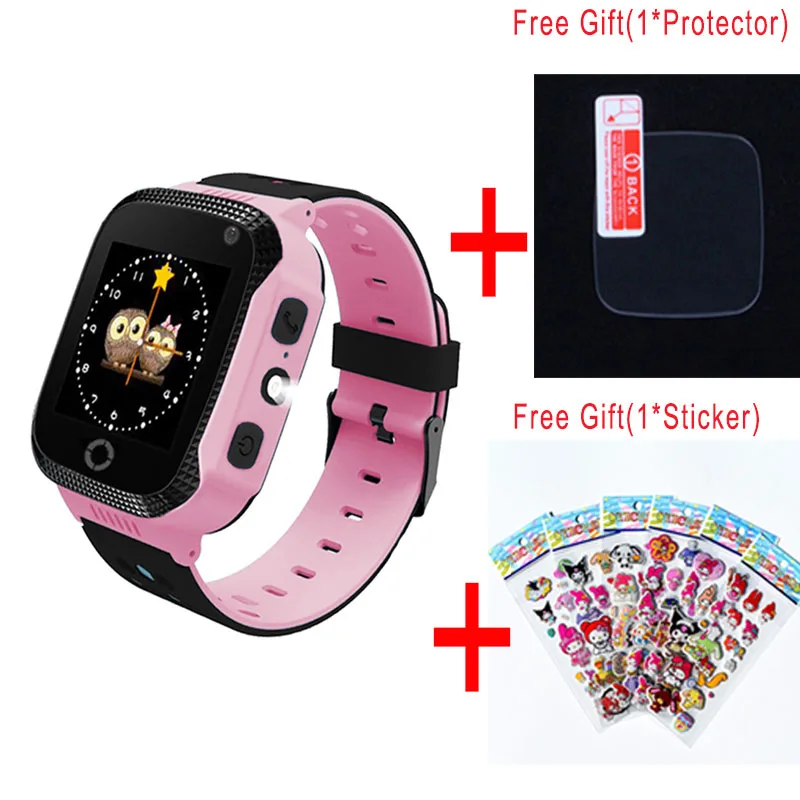 Оригинальные умные часы Q528 Y21 gps с камерой и фонариком, детские часы, устройство отслеживания местоположения SOS вызова для детей, безопасный Q750 Q100 Q90 - Цвет: Pink