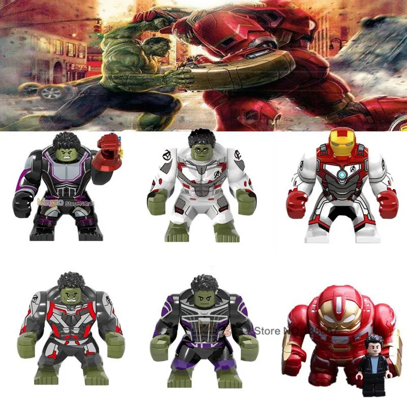

Avengers Endgame Hulk Bruce Banner Iron Man Big Size Building Blocks Bricks ly Marvel Toys for Children