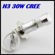 10 шт., H3 led 30 Вт, лампа для вождения автомобиля, противотуманная фара, светодиодный головной светильник для автомобилей, парковочный задний светильник, автомобильный светильник, источник