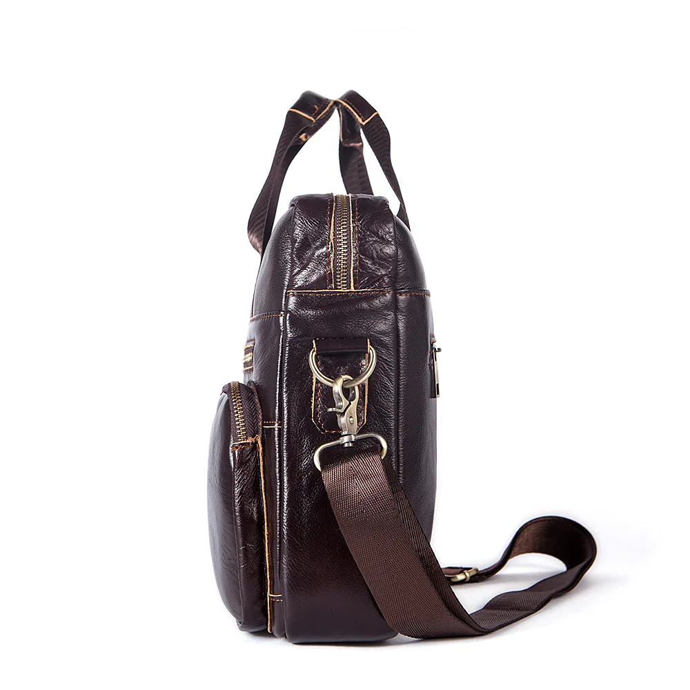 Из натуральной кожи Для мужчин Портфели Винтаж ноутбук сумка Бизнес Для мужчин кожаная сумка Сумки костюм сумка