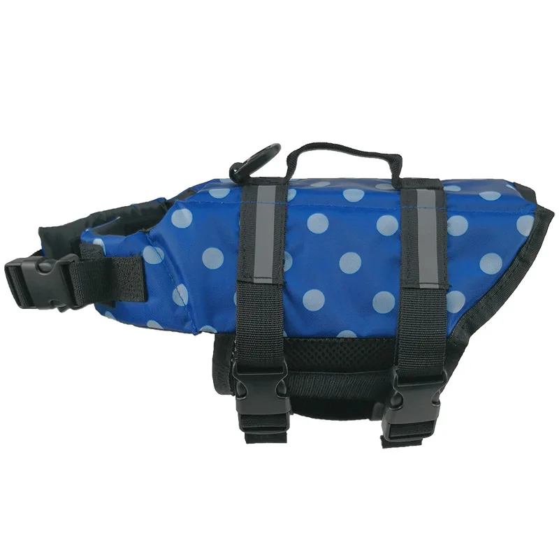 Летний спасательный жилет для собак, светоотражающая безопасная Одежда для собак, спасательный жилет для домашних животных, одежда для плавания для собак, щенков, французских бульдогов, Мопсов, купальники - Цвет: Blue dots