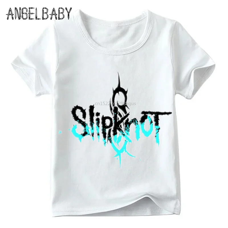 

Fashion Slipknot Rock Band Print Children T Shirt Summer 2019 Short Sleeve White Tops Boys and Girls Casual Kids T-shirt,HKP326