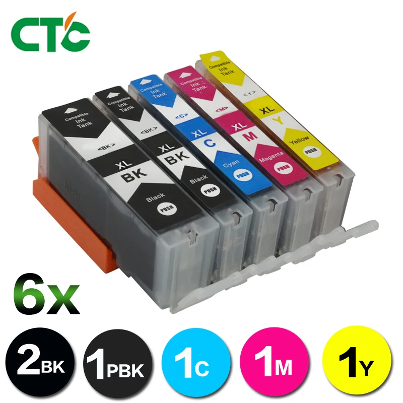 6pcs Compatible ink cartridge PGI-520 CLI-521 for canon PIXMA MP620 MP630 MP640 MP980 MP990 IP3600 IP4600 IP4700 MP540 MP550 560 |