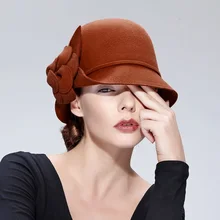 Новая осенняя и зимняя шерстяная шапка, Женская шерстяная шапка, женская элегантная маленькая Кепка для бассейна, для взрослых, купольная фетровая Повседневная Кепка, B-7731