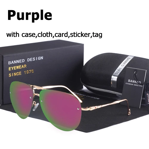 Женские поляризованные Модные солнцезащитные очки, новые солнцезащитные очки с защитой от ультрафиолета, женские солнцезащитные очки с бриллиантами, винтажные очки с оригинальной коробкой - Цвет линз: purple