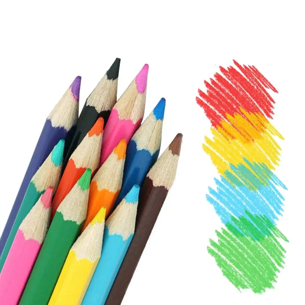 

MYLIFEUNIT 48 Pcs/lot DIY Cute Wooden Colored Pencil Wood Rainbow Color Pencil for Kid School Graffiti Drawing Painting