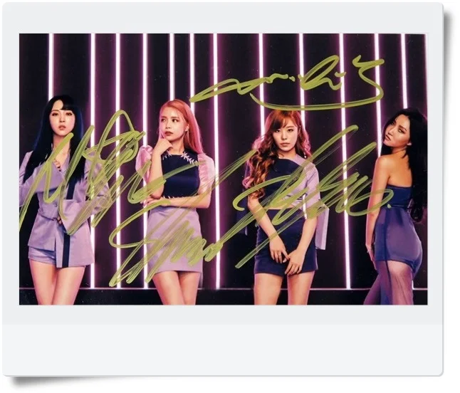 Оригинальное фото подписано MAMAMOO с автографом фиолетовый 6 дюймов 4 версии
