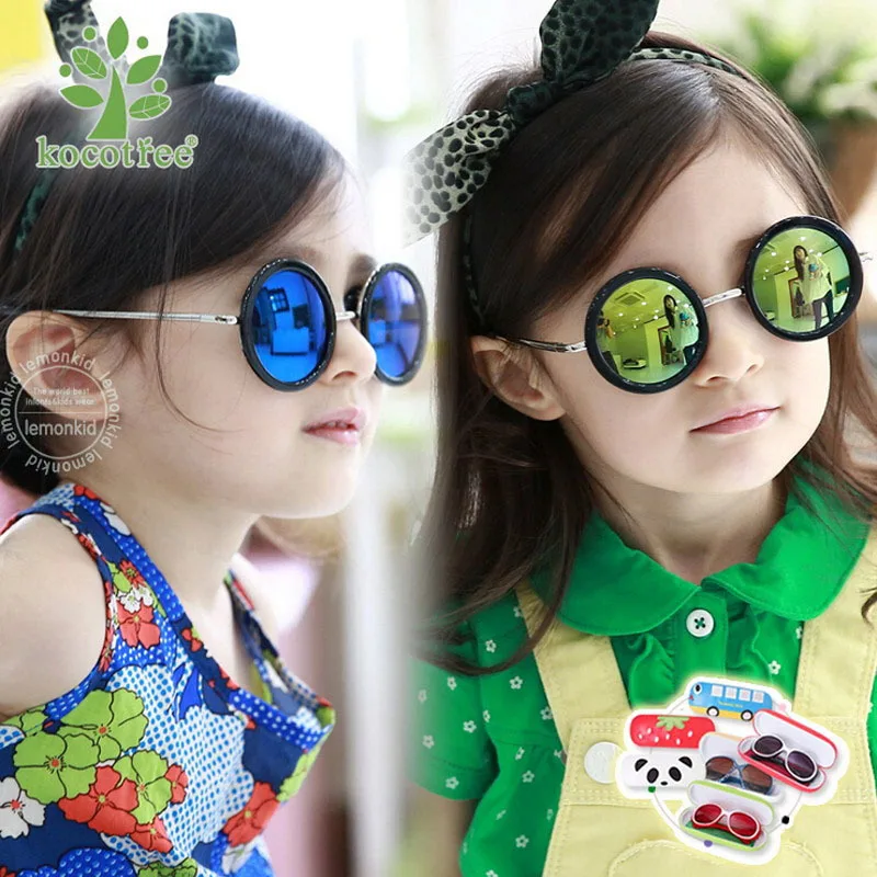 Лаура Фея Бренд 2016 г. для мальчиков и девочек круглые Винтажные Солнцезащитные очки UV400 очки с цветным покрытием для детей солнечные очки