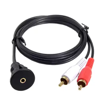 

CY 10pcs/lot Male Audio 3.5mm AUX to Female Dual RCA Extension Cable with Waterproofable Mount Shell 100cm