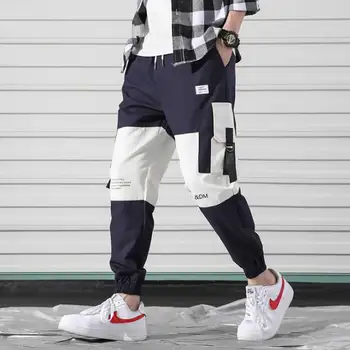 

Men High Hip hop Fashion Joggers Pants 2019 Mens Streetwear Big Pockets Ankle Sweatpants Male Overalls Harem Pants Plus Size
