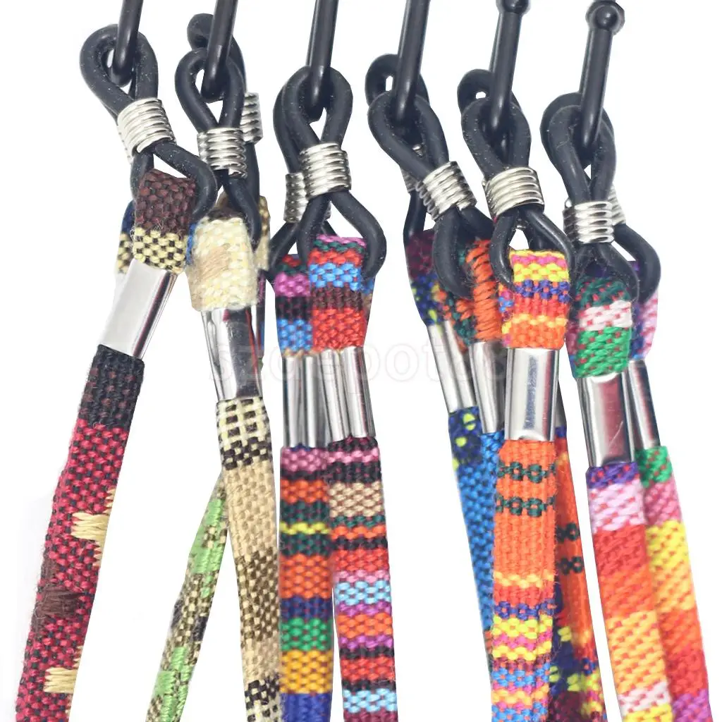 5Pcs Colorful Cotton Sunglasses Strap Eyeglass Chain Cord Reading Glasses Chain String Holder Neck Cord Eyewear Glasses string glasses straps glasses chain