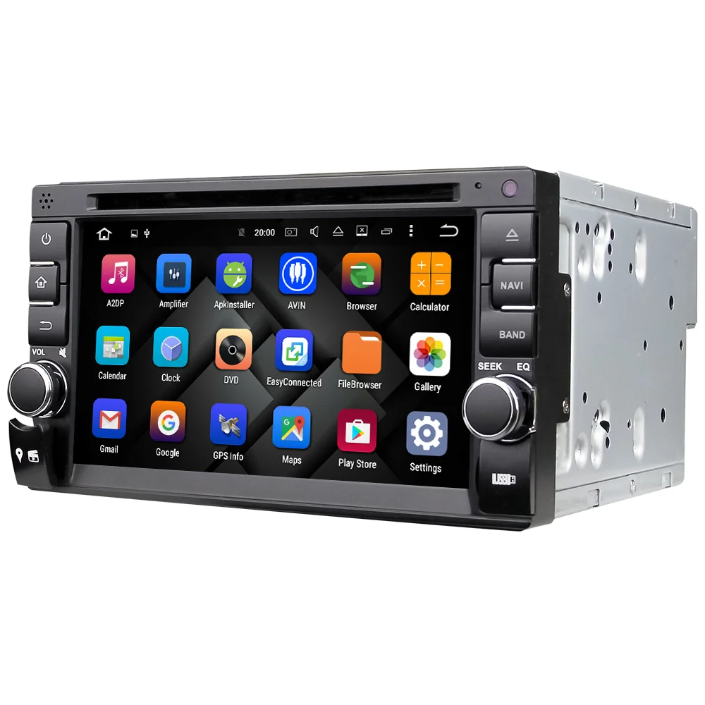 Eunavi четырехрядный 2 Din Android 9 0 автомобильный DVD gps стерео радиоплеер din