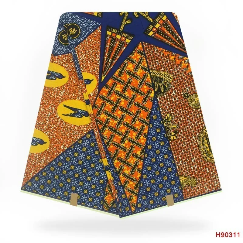 Настоящий воск высокого качества настоящий, из Анкары воск голландский Африканский вощеная ткань настоящий дизайн для женщин платье 6 ярдов - Цвет: as picture