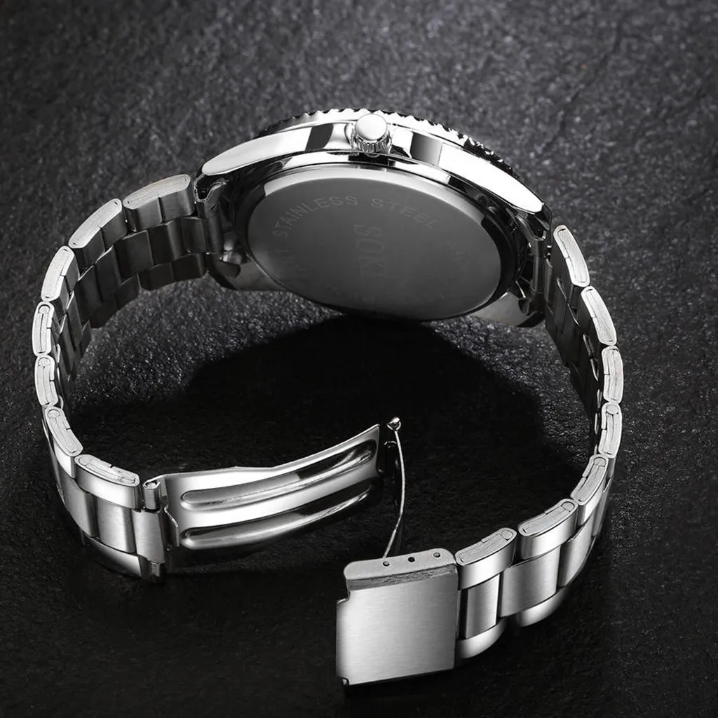 Мужские часы SOKI высококачественные кварцевые из стали с календарем reloj hombre