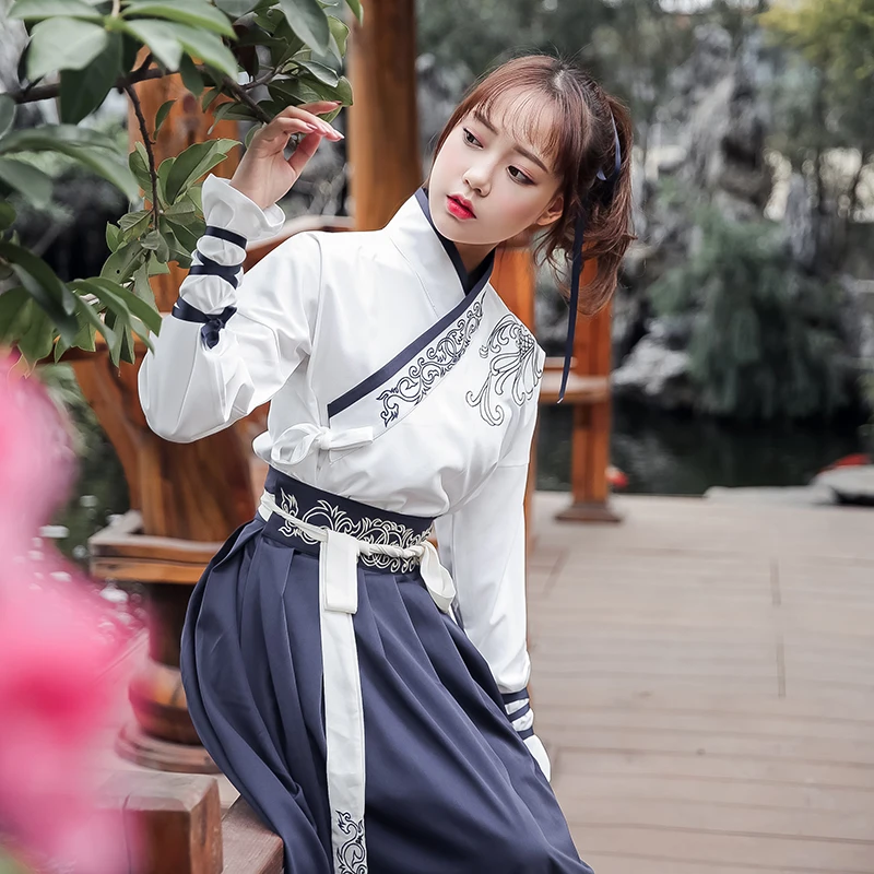 Женский китайский традиционный костюм Hanfu платья танга античное сказочное