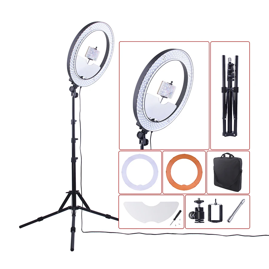 Светодиодный Кольцевая вспышка для студийной фотосъемки Камера свет круглый потолочный светильник фотография вспышка для видео с