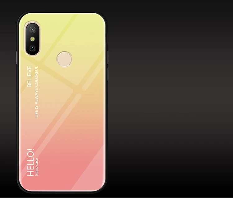 Tempered Glass Case for Xiaomi Redmi Note 6 5 Pro Note 4 4x Redmi 6 Pro 6A S2 Cover Gradient Case for Xiaomi Redmi 5 Plus Note 5A Prime  (9)