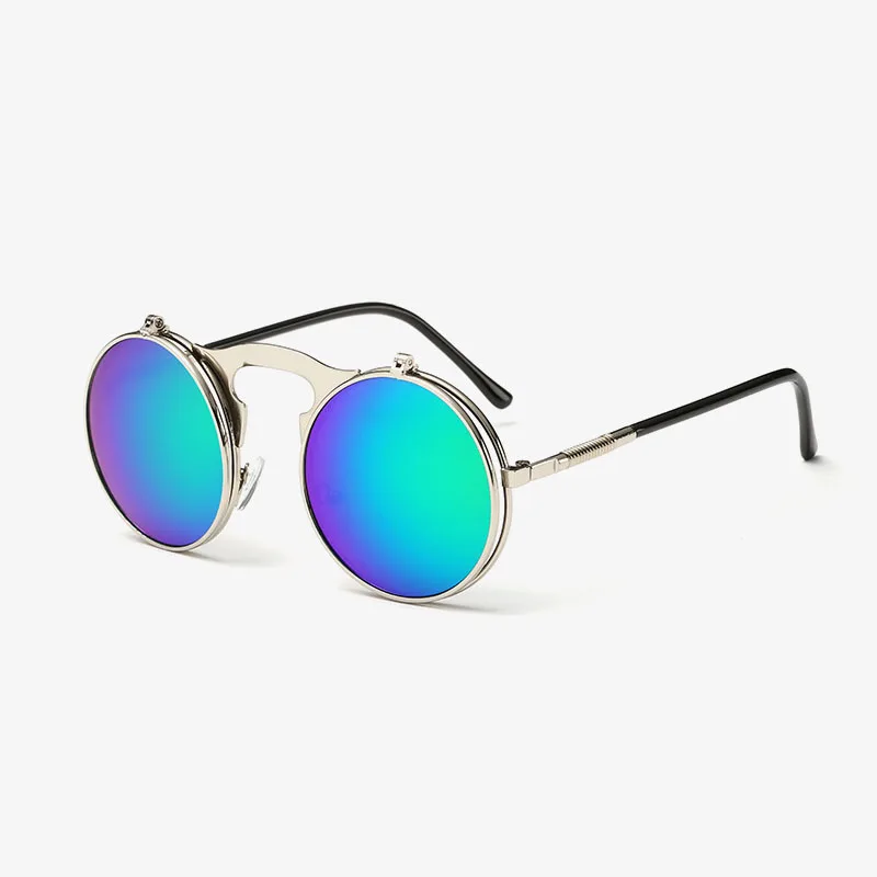 Винтажные мужские солнцезащитные очки в стиле стимпанк, круглые женские солнцезащитные очки в стиле панк, женские солнцезащитные очки в стиле ретро для мужчин и женщин - Цвет линз: Club bag C5