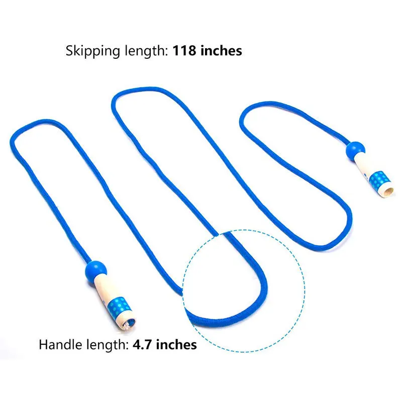 Детские скакалки с деревянной ручкой регулируемые, тканые хлопковые 3 м упражнения школьные игры или Скакалка для активного отдыха