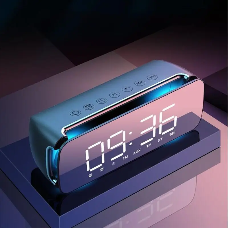  LEORY T68 Dual Loudspeaker Subwoofer LED Wireless bluetooth Speaker Alarm Clock FM Radio Speaker Co - 33022537835