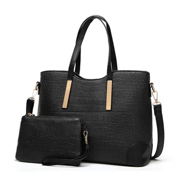 

2PCS Women shoulder crossbody bag female messenger bags Crocodile Pattern Leather Big+small bag