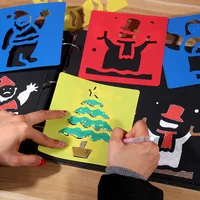 6pcs Plastic Picture Drawing Template Stencils Rulers Painting Kids Diy Art Paper Coloring Cards Scraping Drawing Toys GYH 2