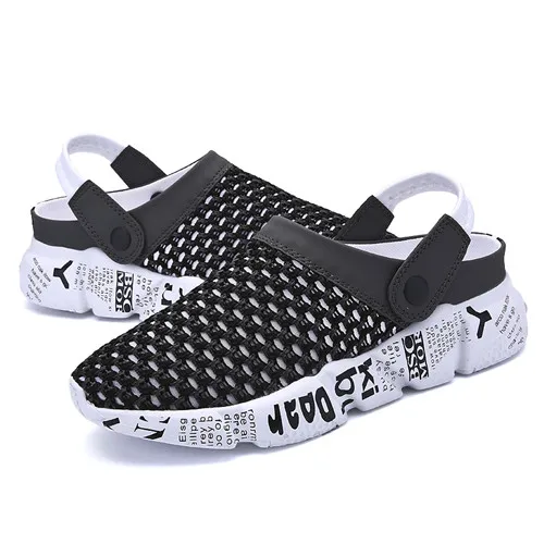 Men beach shoes,Slip On Garden Shoes Lightweight Beach Sandals For Men Sneakers Slippers Men Shoes Big Size 39-46 - Цвет: Dark gray