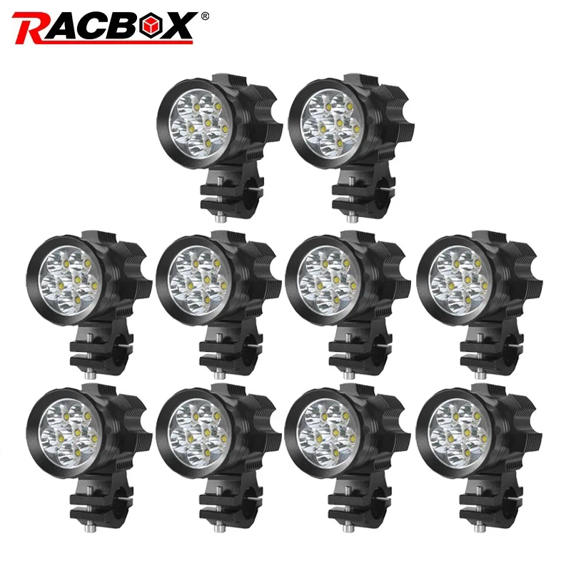 

RACBOX Super Bright Waterproof Led Motorcycle Headlight Fog lights DRL Lamp Universal Car Motorbike ATV Snowmobile Roof light