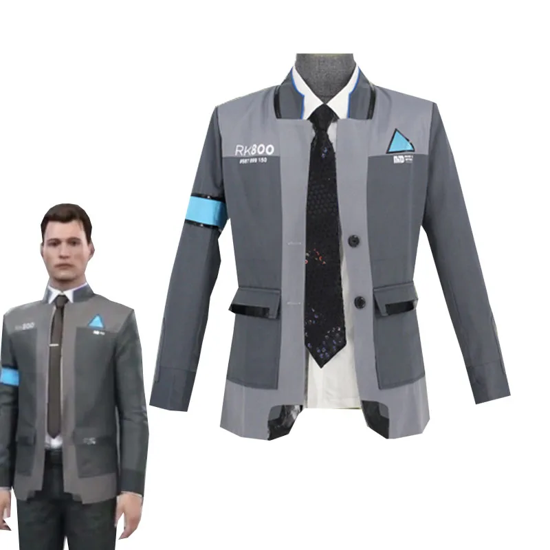 Game Detroit Become Human Connor Cosplay Costume RK800 Agent Suit Halloween Carnival Uniforms font b Men