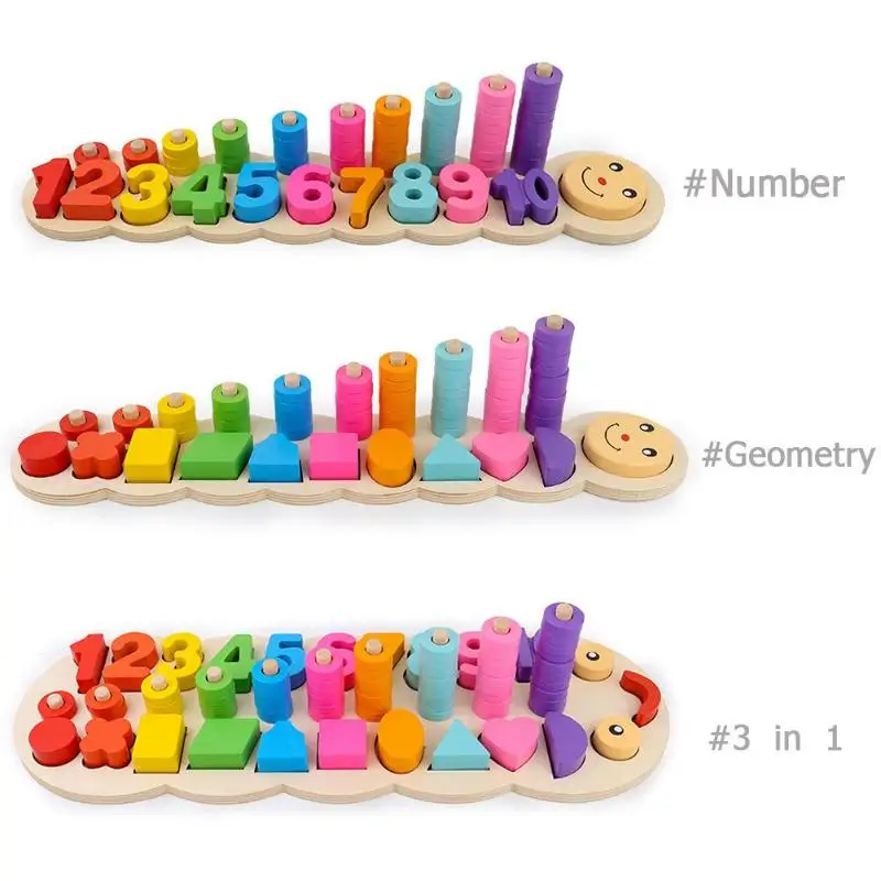Деревянные игрушки Монтессори для дошкольников, геометрическая форма, познавательная форма, Детские Обучающие приспособления для раннего образования, математические игрушки для детей