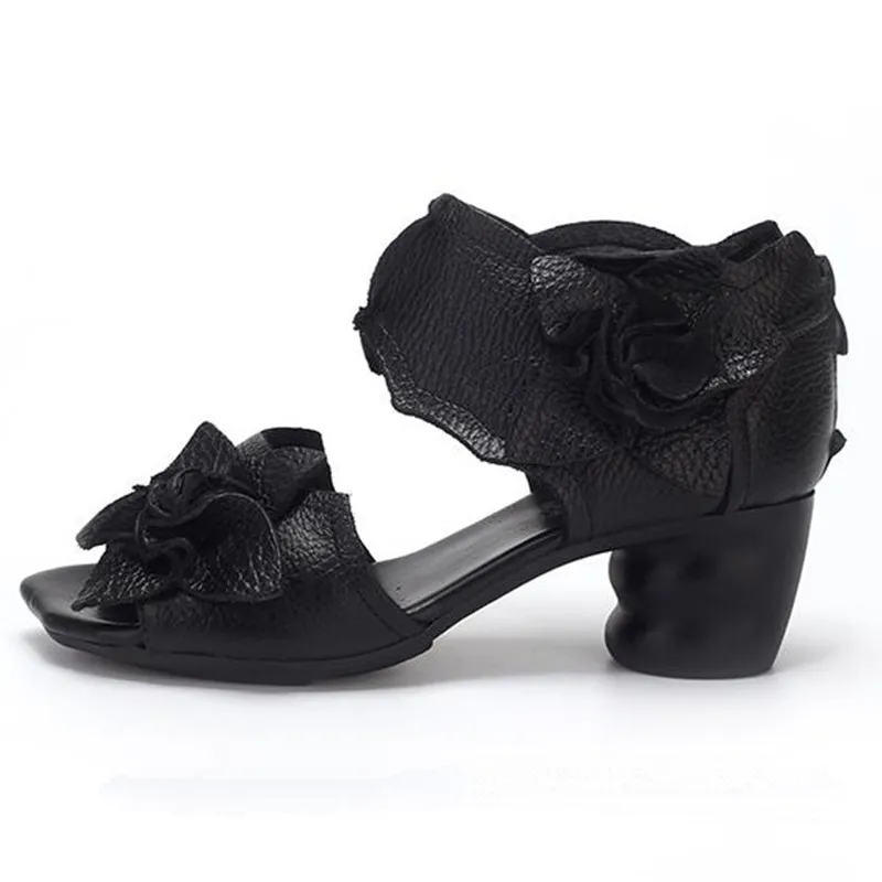 Noble Elegant Flowers Summer Women Sandals Fashion Shoes 2019 New Open Toe Real Leather Sandals Thick Heel Women Shoes Sandals Noble Elegant Flowers Summer Women Sandals Fashion Shoes 2019 New Open Toe Real Leather Sandals Thick Heel Women Shoes Sandals
