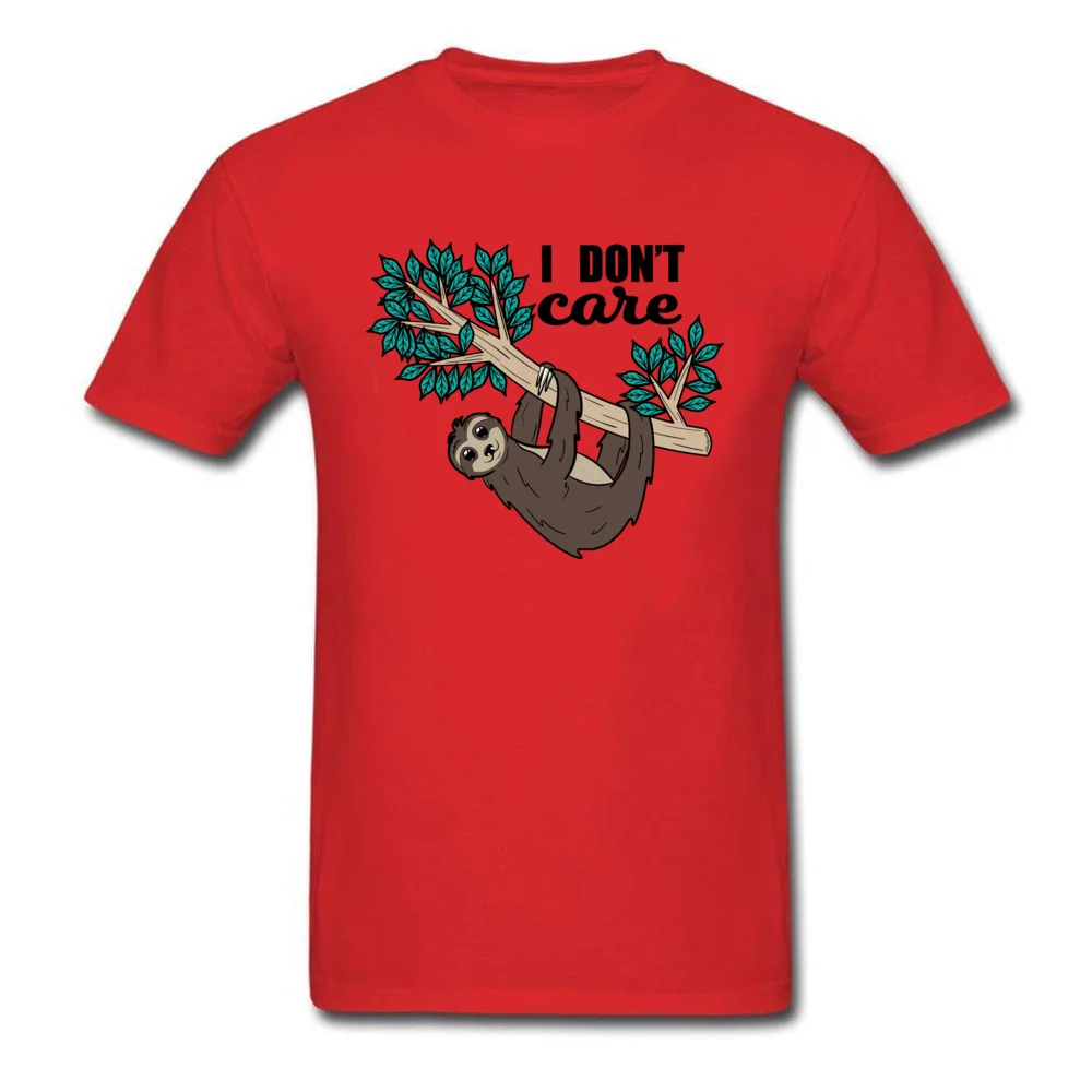  Mens T Shirts Sloth Geek Tops T Shirt Pure Cotton Crew Neck Short Sleeve Design Tops T Shirt Lovers Day Drop Shipping Sloth red
