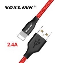 VOXLINK Nylon Braided USB Cable for iphone X XS XR Fast Charging Sync Data USB Cable For iphone xs max 8 8Plus 7 6 6s ipad mini