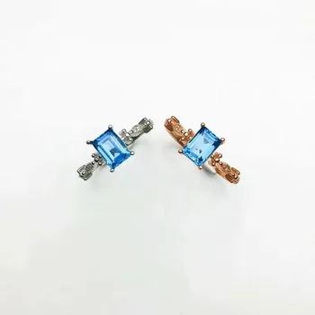 

shilovem 925 silver sterling rings natural topaz trendy fine Jewelry women anniversary new wholesale open cj050706agb