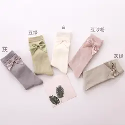 2019 весенние качественные хлопковые носки с бантом для маленьких девочек длинные носки для маленьких девочек носки для малышей носки для