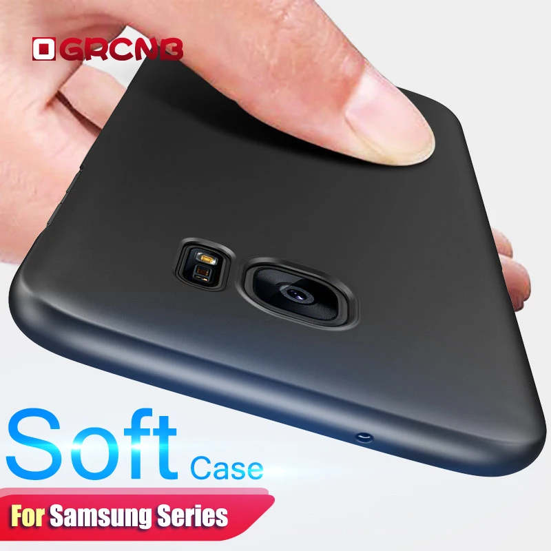 

luxury Ultra Thin Black Matte Soft Silicon Case for Samsung Galaxy J3 J5 J7 A3 A5 A7 2016 2017 S6 S7 Edge S8 S9 Plus Case