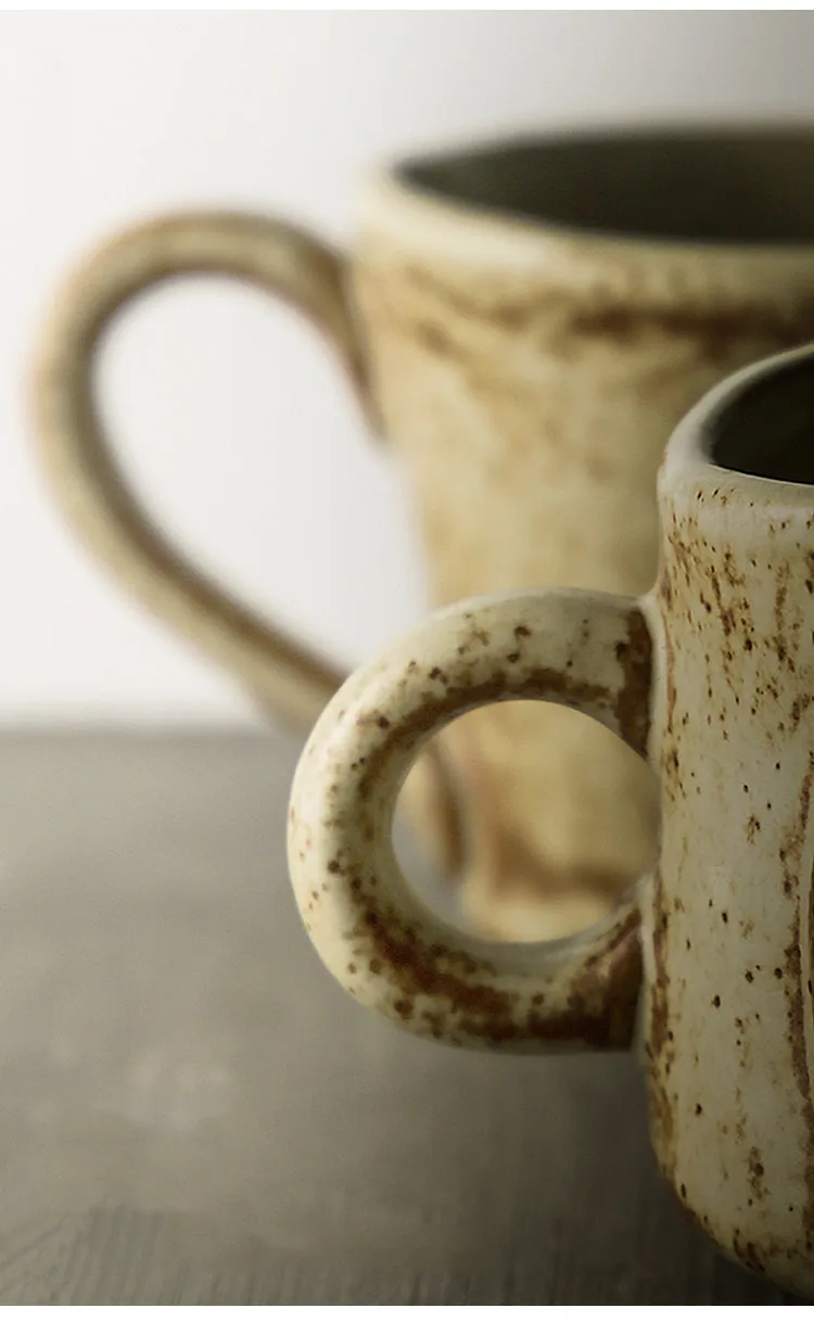 Кофейная чашка блюдца керамическая Япония стиль ретро краткое ручной работы керамика стакан пигментированные чашки и блюдца с рукояткой подарки