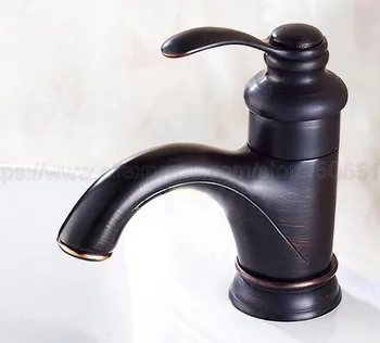 Oil Rubbed Bronze Single Handle Bathroom Hot/Cold Water Mixer Taps Basin Faucet Deck Mounted znf065 luxury spout deck mounted kitchen faucet oil rubbed bronze kitchen faucet single handle hole vessel mixer hot