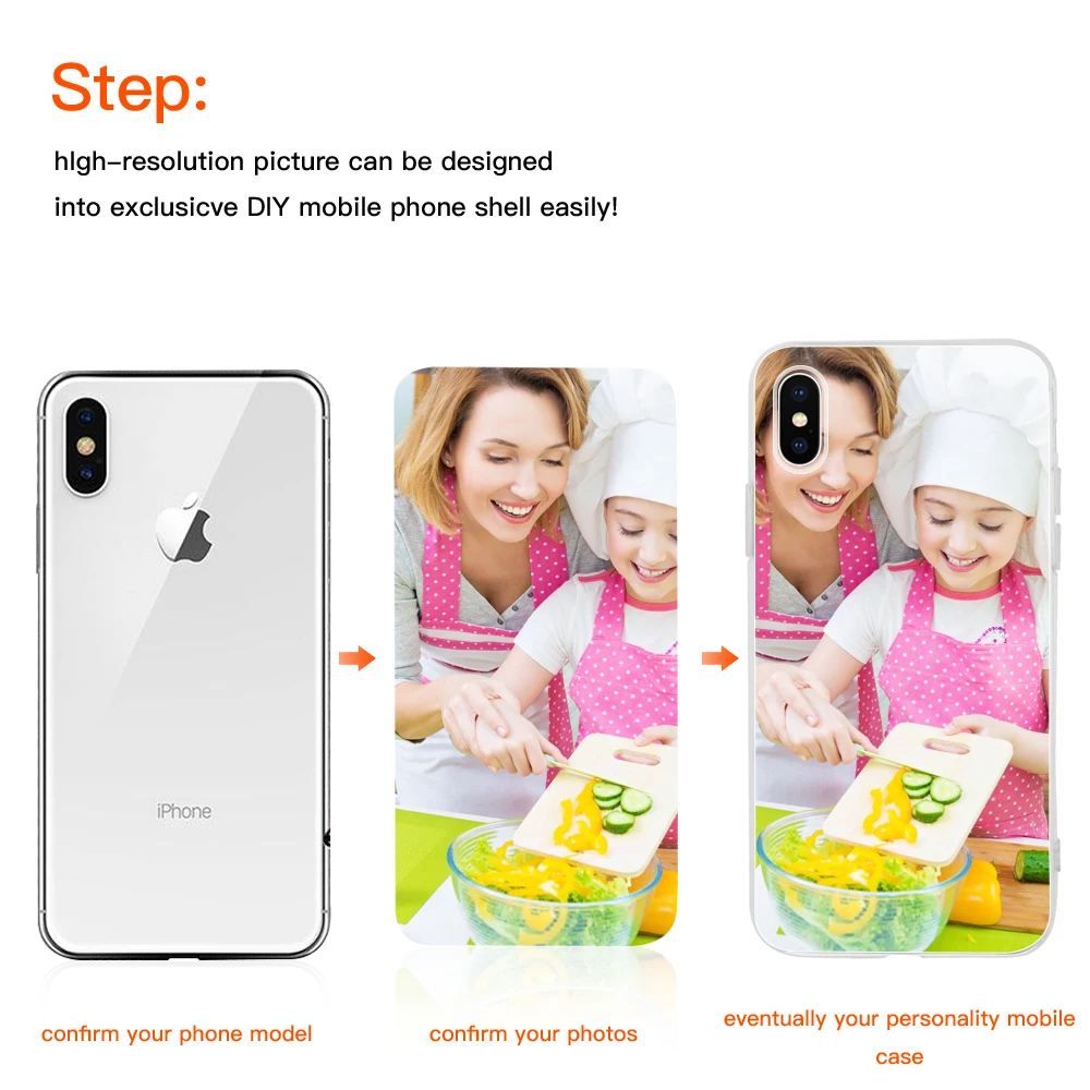 Customized DIY Phone Case Printed Soft Clear Cover Case For iphone 6 6s 7 8 Plus X XS XR XS Max For Samsung S7 S7 Edge S8 S9
