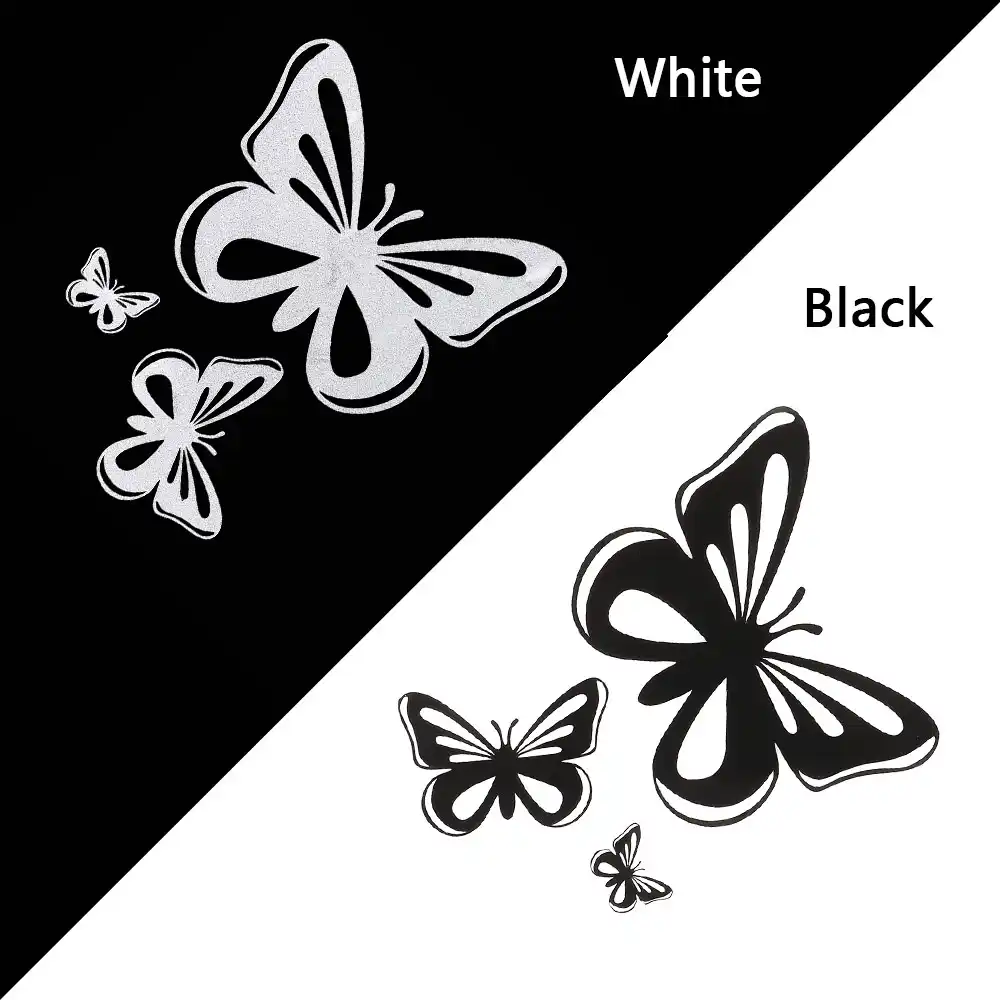 Blanco Espejo De Ala De Mariposa Niña Automóvil Pegatinas Calcomanías de estilo juego de 2