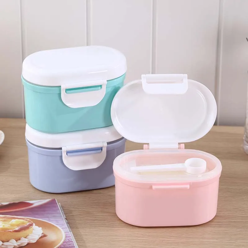 Baby's Independent Compartment Portable Milk Powder Storage Box Infant Unisex Snacking Travel Storage Box