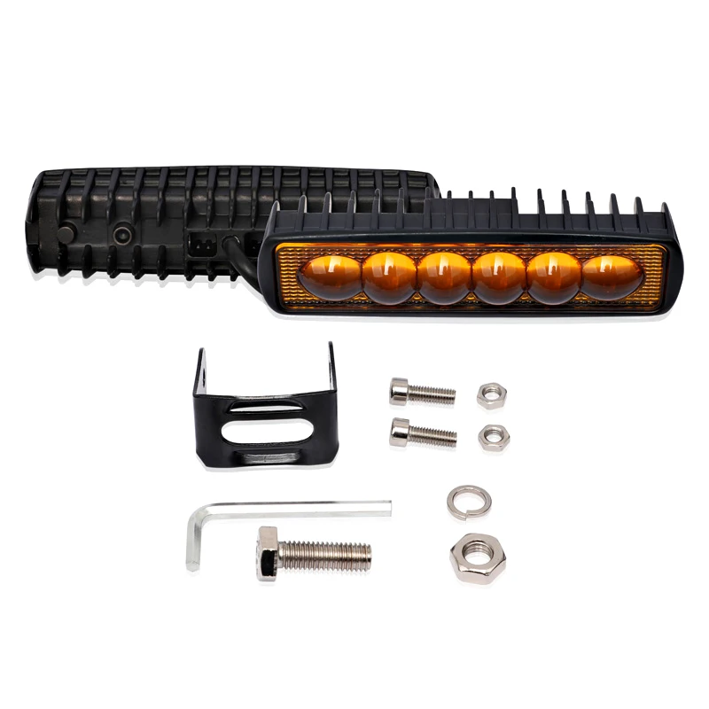 

1PC 12V 18W LED Bar Work Light Off Road Car Lights Barra Offroad 4x4 Auto Accessories 3000K Yellow 6000K White