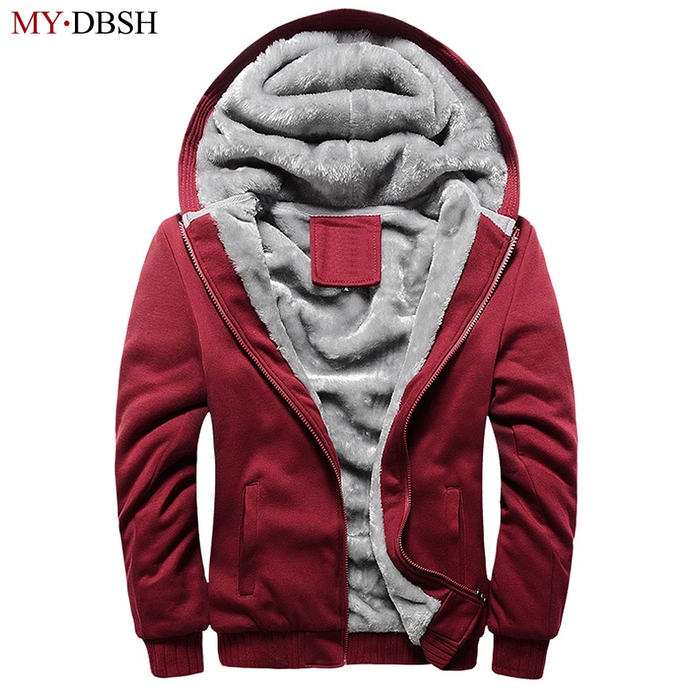 

Autumn Winter 2019 New Style Hoodies Sweatshirts Thicken Fur Lining Warm Jackets Men Casual Loose Cardigan Coats Free Shipping